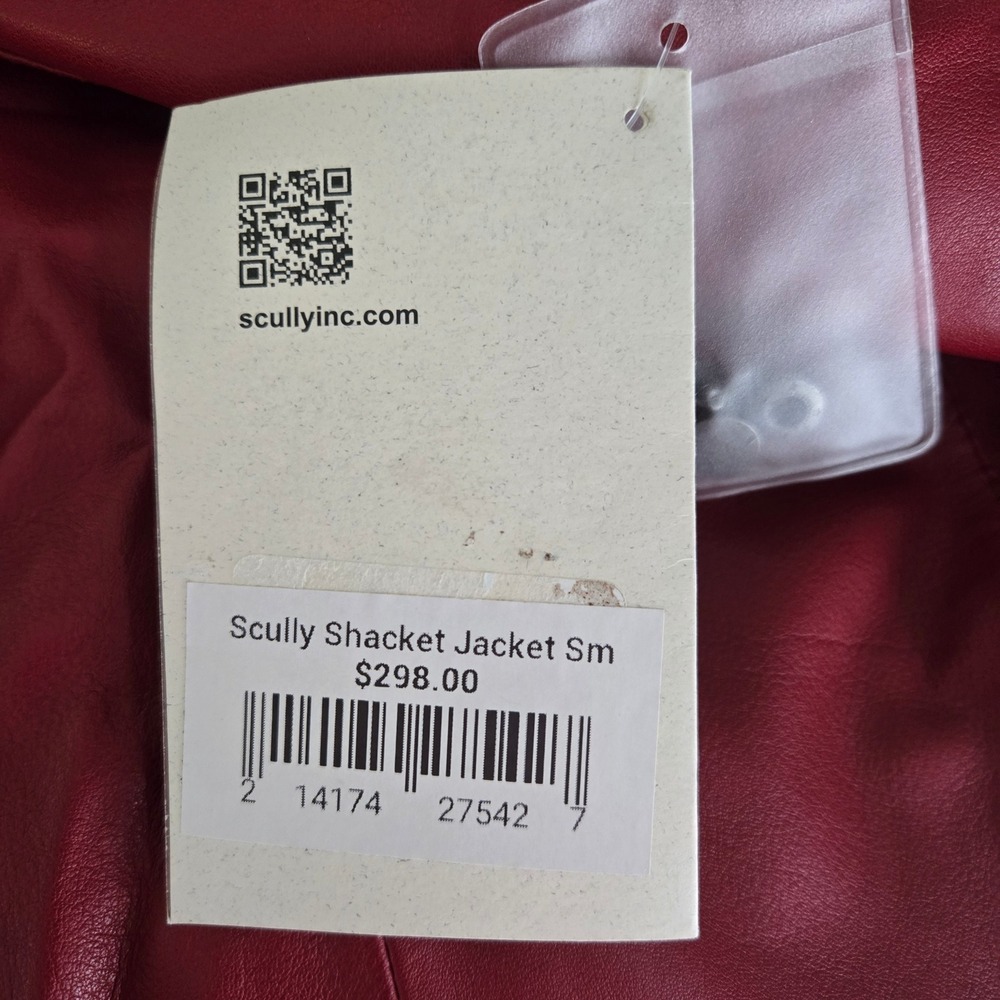 NWT $298 Scully Red Lamb Leather Shirt Jacket Womens S Western Quiet Luxury - Picture 7 of 12